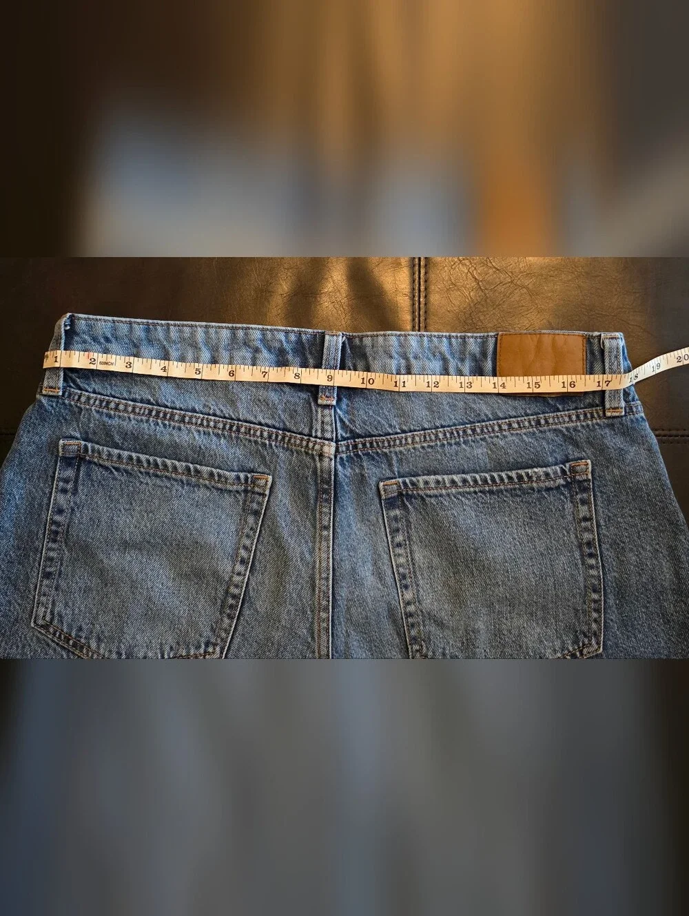 Aeropostale Denim Baggy Shorts in Light Blue with Contrast Stitching